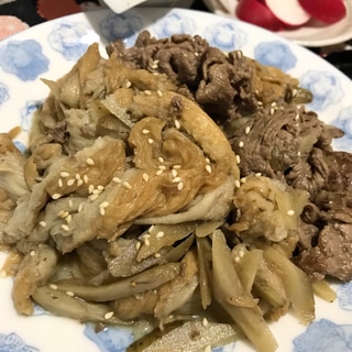 ☆★牛肉と牛蒡、沖縄麩の煮物♪★☆